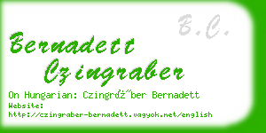 bernadett czingraber business card